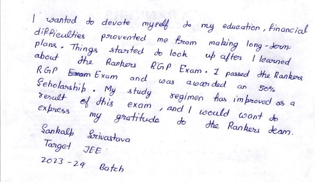 sankalp Testimonial
